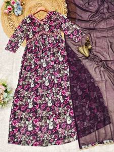 Latest Designer Faux Georgette Embroidery Sequence Work Anarkali <b>Kurti</b> Set by FabZone - Product Image 3