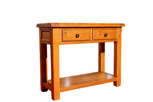 Table de toilette minimaliste en bois de chêne massif avec tiroir coiffeuse au design moderne pour chambre à coucher ou appartement à usage hôtelier - Product Image 2