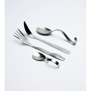 Stainless Steel <b>Set</b> Of 4 <b>Flatware</b> <b>Set</b> Ideal Kitchen Tabletop Hotel Home Silver Color Plated Finished Cutlery Curved Handle - Product Image 1