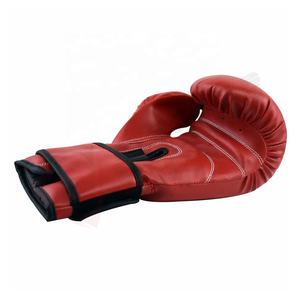 ถุงมือ MMA สำหรับชกมวยกีฬาต่อสู้พร้อมสายรัดมหัศจรรย์หนังวัวแท้16ออนซ์สีแดง - Product Image 3