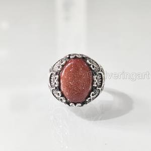 Nouvelle Arrivée Bague pour Homme en Pierre Naturelle Pierre de Soleil de Feu, Bague Pierre de Naissance, Toutes Tailles, Bijoux Vintage Ottoman, Bague en Argent Sterling 925 - Product Image 4