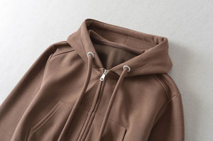 Women's Thicken Hooded Sport <b>Cardigan</b> Casual Double Zipper Jacket <b>with</b> <b>Long</b> Sleeves for Autumn/Winter XS Size Running Top - Product Image 6