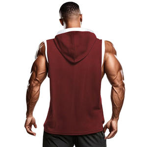 Camiseta deportiva sin mangas con capucha para hombre, camiseta de entrenamiento para gimnasio, camiseta transpirable de secado rápido para Fitness Atlético - Product Image 4