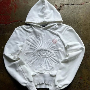 Hip Hop Oversized 3D Embossed Digital <b>Goth</b> Punk <b>Hoodie</b> Embroidered Women <b>Men</b> Streetwear Unisex Pullover Heavyweight Cotton Bold - Product Image 4