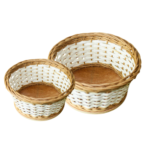 CESTA DE ALMACENAMIENTO DE PAN DE RATÁN Vietnamita Natural Cesta de Mimbre con Base de Madera Ideal para Hoteles y Catering de Eventos - Product Image 1