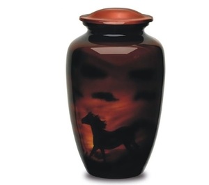 Urns for Ashes Adult Funeral <b>Brown</b> Horse Large Urn for Ashes of Loved Ones Size 10.5" & 220 Cu. in - Product Image 3