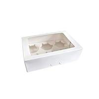 Lot de 10 boîtes à cupcakes rectangulaires en carton biodégradable, écologiques, recyclables, jetables, portables, auto-assemblables
