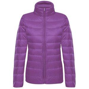 Veste en duvet personnalisée pour femmes, manteaux pliables, veste ultra légère, col montant, veste matelassée, veste gonflée pour femmes, OEM - Product Image 6