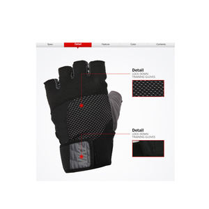 Gants d'haltérophilie maille respirante paume rembourrée poignet réglable pour l'entraînement de musculation - Product Image 6