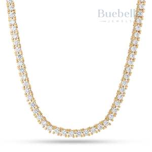 Vente chaude 925 Argent 14k Plaqué Or 4mm Moissanite Diamant Icy Tennis Chaîne pour Hommes et Femmes - Product Image 3