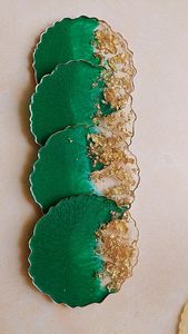 Posavasos de resina de estilo contemporáneo con contrastes multicolor adecuados para entornos creativos y amantes de la decoración elegante - Product Image 2