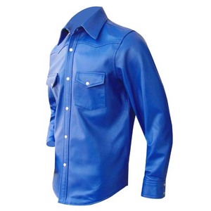 Venta al por mayor de camisa de cuero de tela de satén de los hombres de colores y tamaños personalizados precio razonable para la primavera - Product Image 2