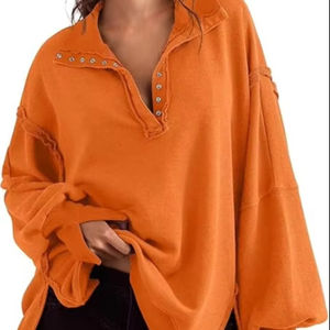 Sweatshirt for <b>Women</b> Fall Clothing for <b>Women</b> 2025 Trendy <b>Henley</b> Pullover Button Sweatshirts Tunic <b>Tops</b> <b>S</b>-2xl - Product Image 3