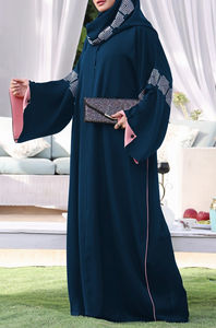 Robe longue décontractée à manches longues en sequins imprimés sur mesure, taille plus, abayas pour femmes, hijab, vêtements islamiques de haute qualité - Product Image 6