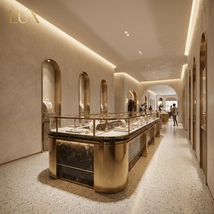 ตู้โชว์เครื่องประดับดีไซน์ 3 มิติสั่งทำพิเศษ LUX Luxury สำหรับห้างสรรพสินค้าและร้านขายเครื่องประดับ ตู้โชว์เครื่องประดับตกแต่ง - Product Image 5