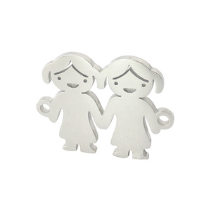 23x18mm DIY Making Acier Inoxydable Métal Famille Garçons Filles Frère Sœur Accessoires Jumeaux Bijoux Charme <span class=keywords><strong>Pendentif</strong></span> - Product Image 6