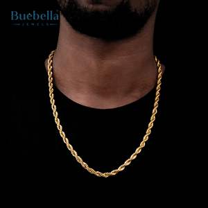 Venta caliente 925 Plata 14K Oro 6mm Cadena de cuerda para hombres Collares Premium - Product Image 1