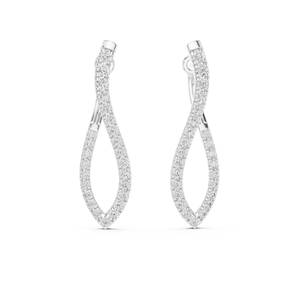 ต่างหูเพชรกลมสำหรับผู้หญิงหินหรูหราได้รับการรับรองในห้องปฏิบัติการขายส่งและออกแบบตามสั่ง - Product Image 1