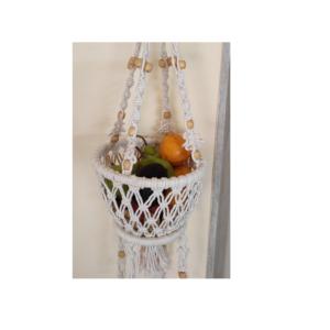 Cesta de almacenamiento colgante de macramé de diseño único, decoración de sala de estar, accesorios para el hogar, uso para paños, producto de maquillaje - Product Image 1