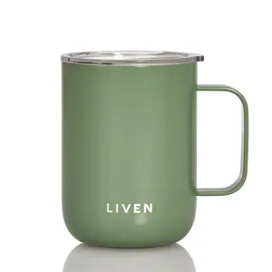 Acera Liven Liven Glow Stainless Steel Ceramic Inner Coating Camp Mug 16 Oz Crafted To Perfection And Designed