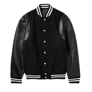 Nouvelle veste universitaire en satin 100 % coton et laine, col montant, sur mesure, haute qualité, streetwear, logo de qualité supérieure, hiver, style Letterman - Product Image 5