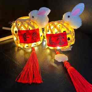 Linterna de bambú de animales de algodón, luz de juguete de peluche suave para niños, decoración del Festival del Medio Otoño 2025 - Product Image 6