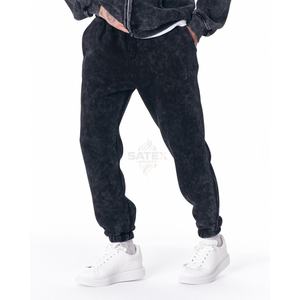 High Quality Zipper Acid Wash Tracksuits Winter <b>Hooded</b> Casual Solid Streetwear Vintage Fleece Cotton Custom Unisex OEM - Product Image 4