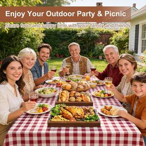 Plateau de service et de rangement en bois massif de qualité supérieure avec poignées latérales en métal, finition lisse, pour cuisine, salle à manger, table basse, décoration intérieure - Product Image 4