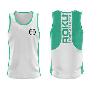Camiseta sin mangas de secado rápido de color personalizado para hombre, camisetas de poliéster y Spandex al por mayor con decoración estampada para el verano - Product Image 5