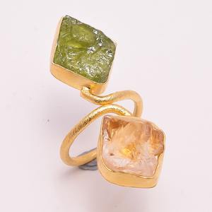 หินอัญมณีธรรมชาติสีเหลืองอควอมารีนสีทองเครื่องประดับเงินแท้925 - Product Image 1