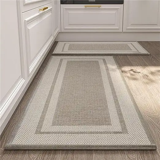 Alfombra de piso alfombra antideslizante alfombra de cocina impermeable Alfombrillas de cocina de sarga natural con respaldo de goma