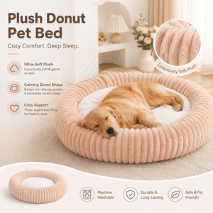 Wholesale Winter Warm Round Pet Dog <b>Cat</b> Bed High Pile Shaggy Plush <b>Mat</b> Detachable Washable Nest Custom OEM - Product Image 1