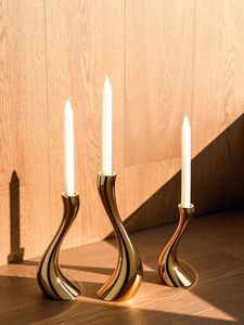 Portavelas de color negro, candelabro de Metal vacío, candelabro pequeño para Festival decorativo hecho a mano de La India - Product Image 2