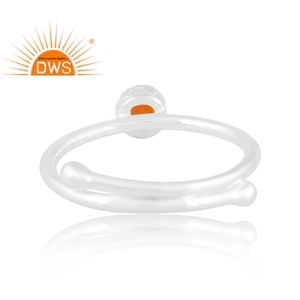 Anillo apilable de piedras preciosas cornalina natural de plata de ley fina de última tendencia, fabricante de joyería personalizada - Product Image 4