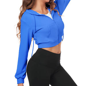 Sweat-shirts décontractés sur mesure, style streetwear, épaules tombantes, respirants, écologiques, en tricot, sweat-shirts courts pour femmes - Product Image 3