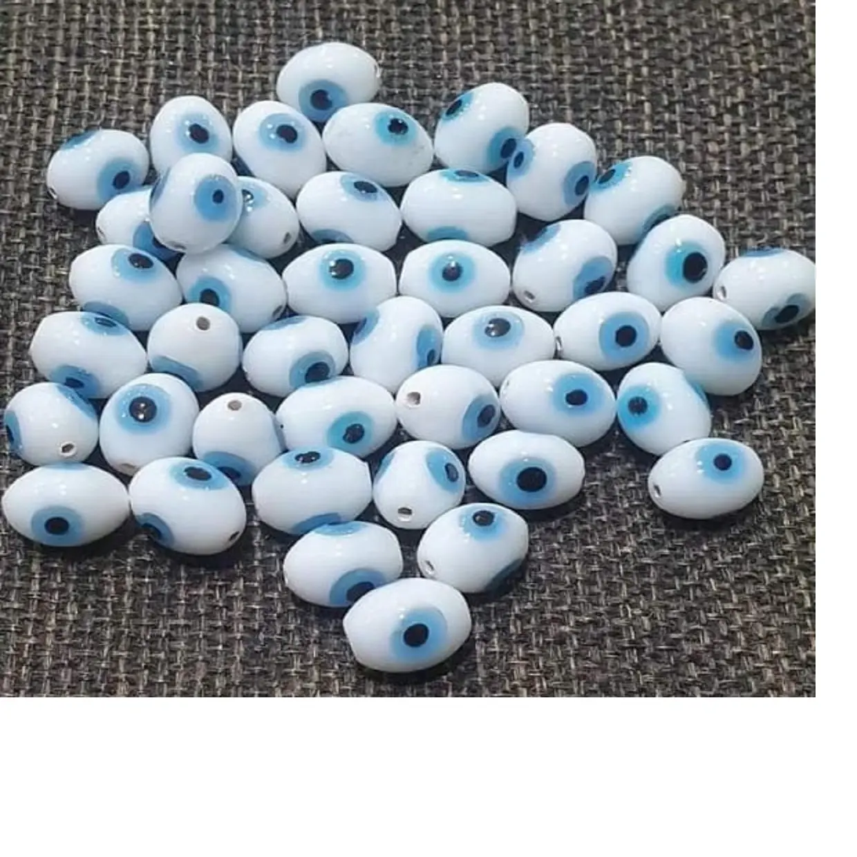 Maß gefertigte weiße und blaue Augen perlen, ideal für Schmuck designer, und Perlen geschäfte für den Wiederverkauf können in Sonder größen hergestellt werden