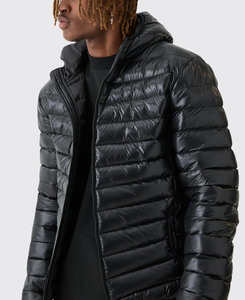 Veste bouffante de haute qualité pour hommes couleur noire unie 100% polyester tissu à bulles vente en gros vêtements d'hiver homme veste bouffante - Product Image 5