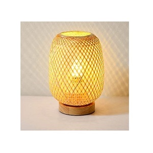 Handmade Rattan Lamp Shade Customized Design Farmhouse Style Desk Lamp with Warm White LED <b>Lighting</b> Creative Weave - Product Image 1