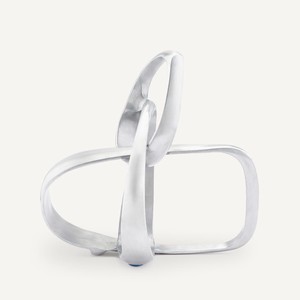 Escultura abstracta de aluminio fundido, decoración moderna para el hogar, adorno de escritorio de oficina, figurita de Metal plateado, objeto, escultura pulida moderna - Product Image 3