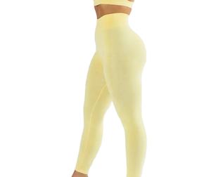 Women's Premium Quality Fitness <b>Leggings</b> Casual Wear Top Trend Anti-Wrinkle <b>Hot</b> Selling with Logo on Waist Solid Pattern - Product Image 1