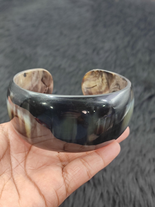 Elegant Polished Eco-Friendly Buffalo Horn <b>Bangle</b> Bracelet Artisan Crafted Minimalist Ethnic Jewelry - Product Image 4