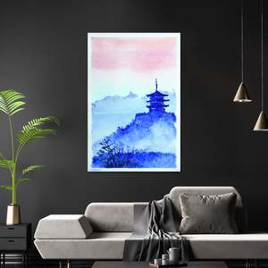 Temple Forest and Dawn <b>Poster</b> Wall Decor Paper Art <b>Poster</b> - Product Image 3