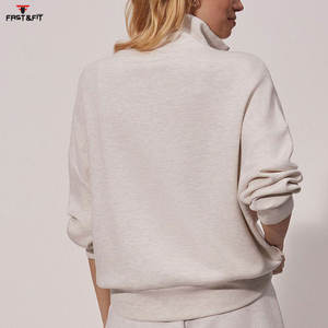 Último diseño Winters transpirable cuello redondo Drop-shoulder Casual Custom Logo Pullover sudadera para mujer - Product Image 4