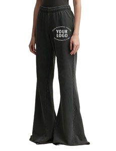 Fabricant OEM, survêtements de maternité vintage en pierre pour hommes 500GSM Ensembles en coton épais Streetwear Pantalons évasés et délavés à l'acide Survêtements - Product Image 5