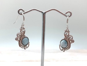 Larimar Gemstone Drop <b>Earrings</b> Gold Plated Sterling <b>Silver</b> Boho Style Women's Trendy Handmade Gift - Product Image 3