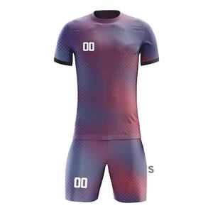 ชุดฟุตบอลแขนสั้นแบบแห้งเร็ว พิมพ์ลายแบบซับลิเมชั่น คุณภาพสูง ชุดยูนิฟอร์มฟุตบอลชาย คุณภาพเยี่ยม รับสกรีนโลโก้ - Product Image 1