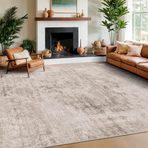 Tapis de sol lavable en machine, antidérapant, en polyester, style ferme, à poils ras, résistant aux taches, pour chambre et salon - Product Image 1