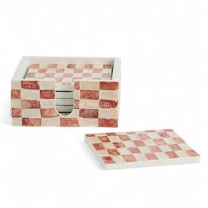 Mother of Pearl <b>Coasters</b> Shell Inlay <b>Drink</b> <b>Coasters</b> Natural Eco Friendly Tableware for Home and Dining Use - Product Image 1