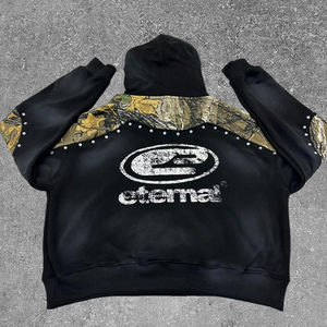 Nouveaux vêtements d'hiver en gros, sweat-shirt à capuche tendance, streetwear imprimé, sweat-shirt personnalisé de haute qualité pour hommes, strass - Product Image 3