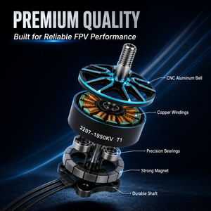 มอเตอร์ไร้แปรงถ่าน 2207 1950KV FPV ประสิทธิภาพสูง สำหรับโดรนแข่งแบบ Freestyle FPV Quadcopter - Product Image 5
